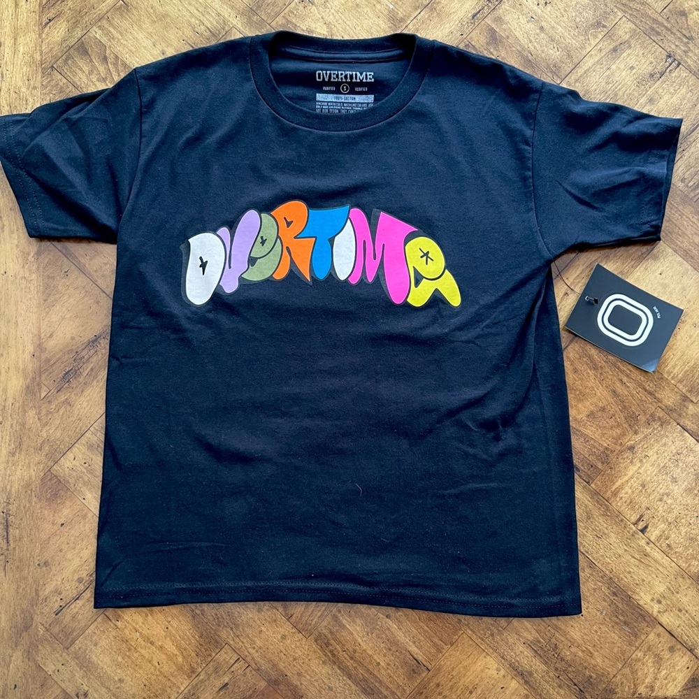 Kids Overtime Black Graphic T-Shirt